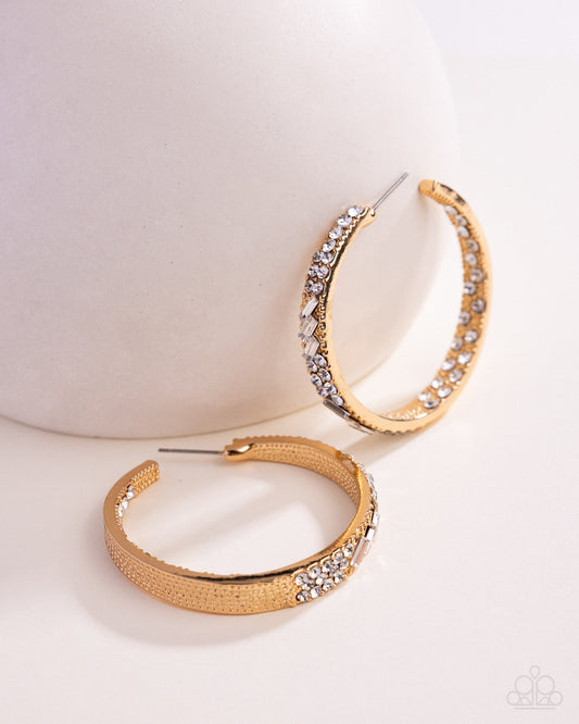 GLITZY By Association - Gold  ~ Paparazzi Hoop Earrings