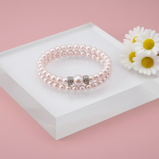 The "Romantic Redux" Pink Pearl Bracelet