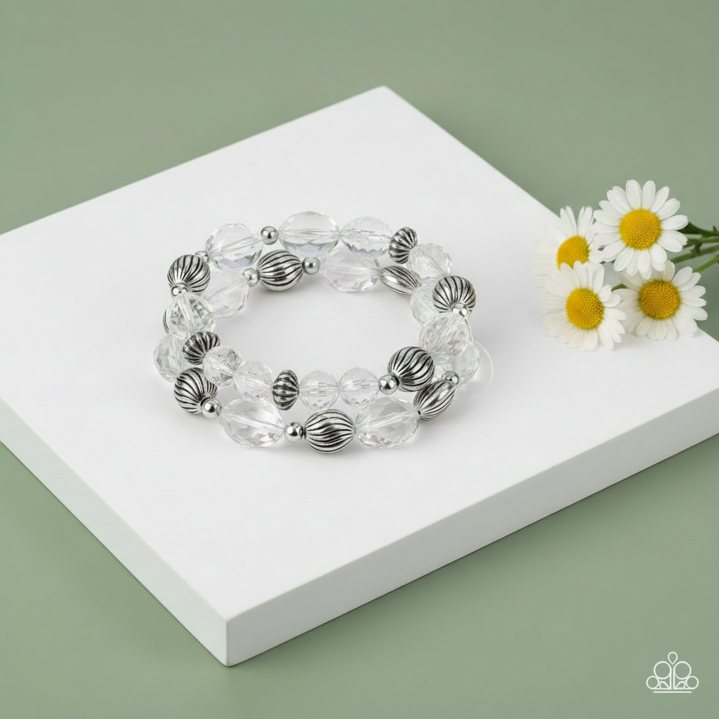 The "Crystal Charisma" 3-Piece White Stack