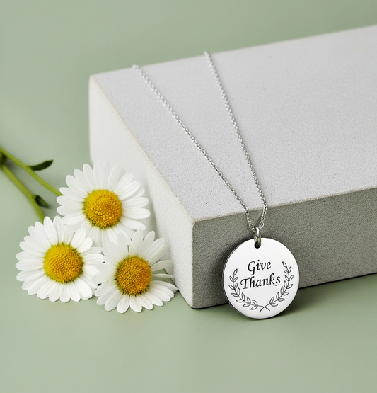 Give Thanks — Silver Necklace
