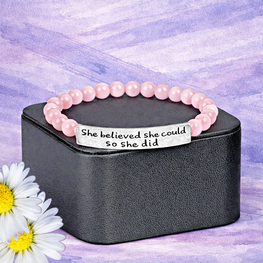 So She Did — Pink Cat’s Eye Bracelet