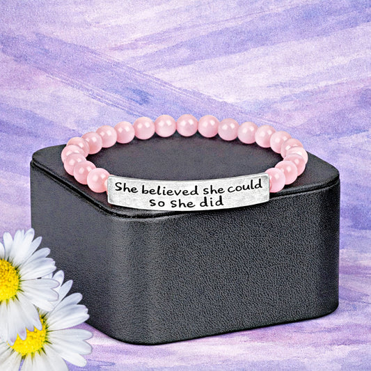 So She Did — Pink Cat’s Eye Bracelet