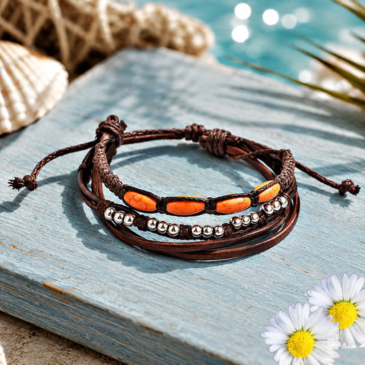 My Beach House is Your Beach House - Orange Bracelet