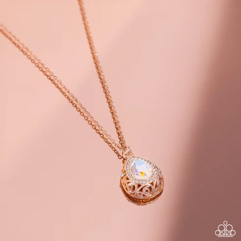 Gracefully Glamourous - Rose Gold Necklace