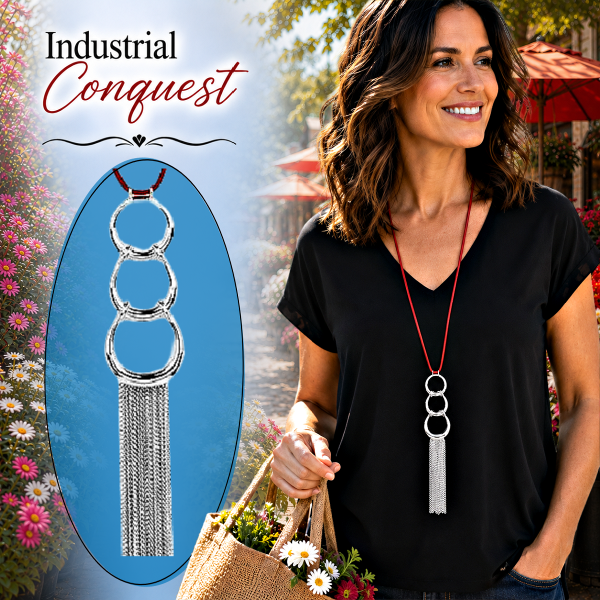 Industrial Conquest  - Red Necklace
