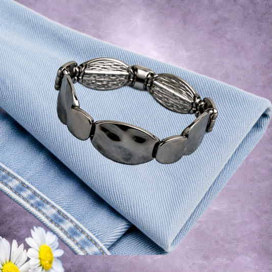 Absolutely Applique - Black/Gunmetal  Bracelet
