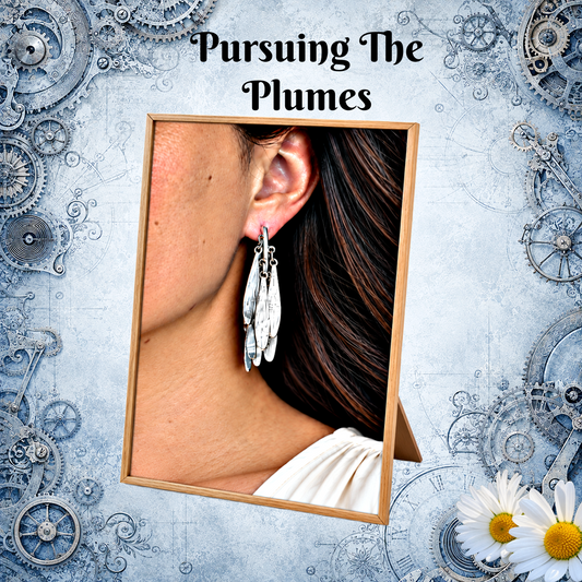 Pursuing The Plumes - Black Post Earrings
