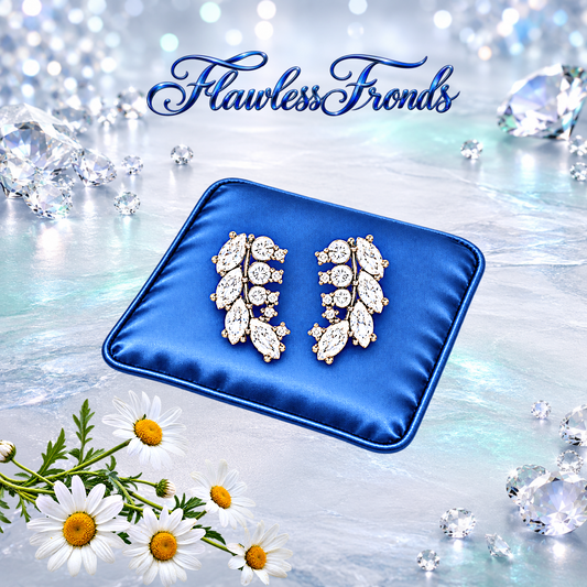 Flawless Fronds - White Post Earrings