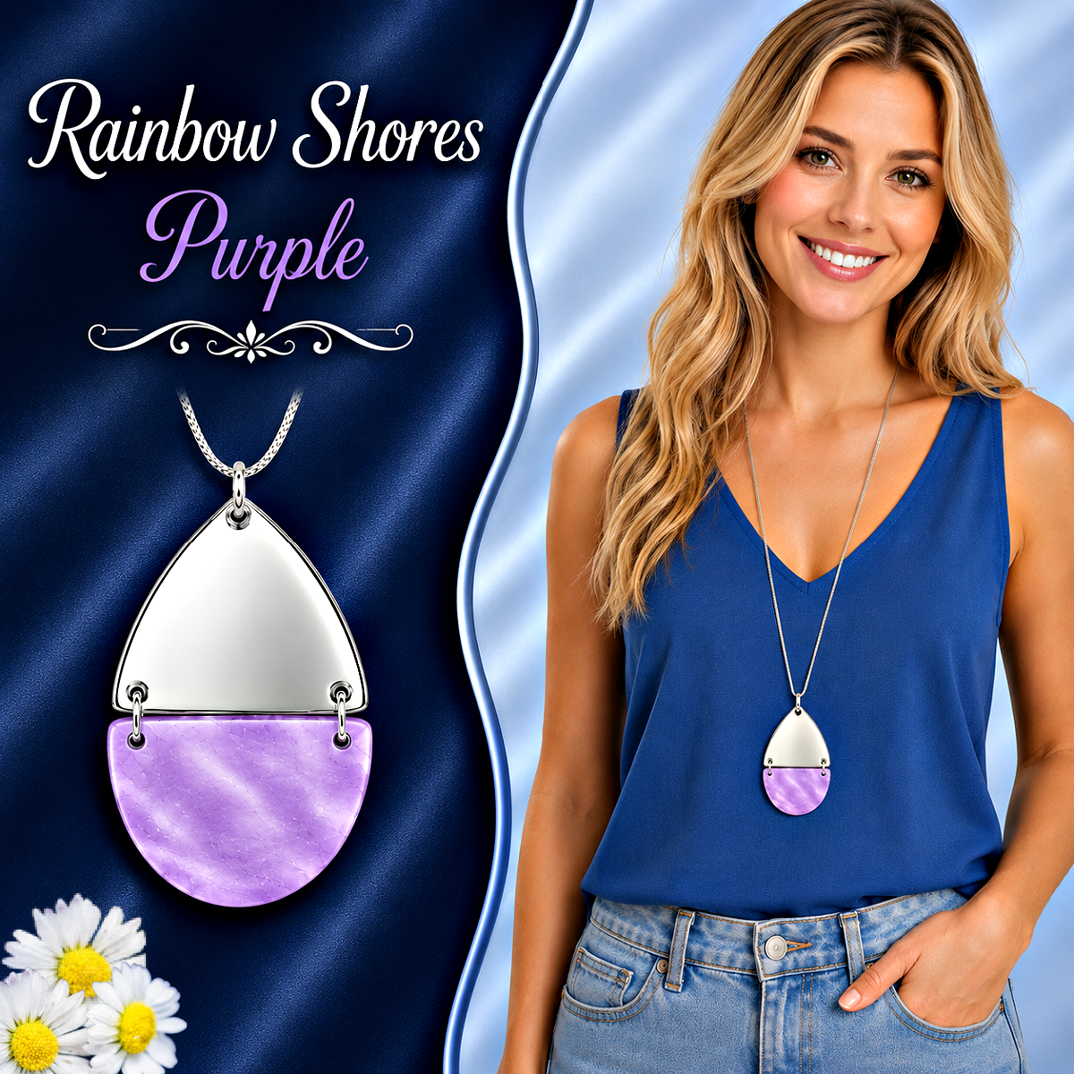 Rainbow Shores - Purple Necklace