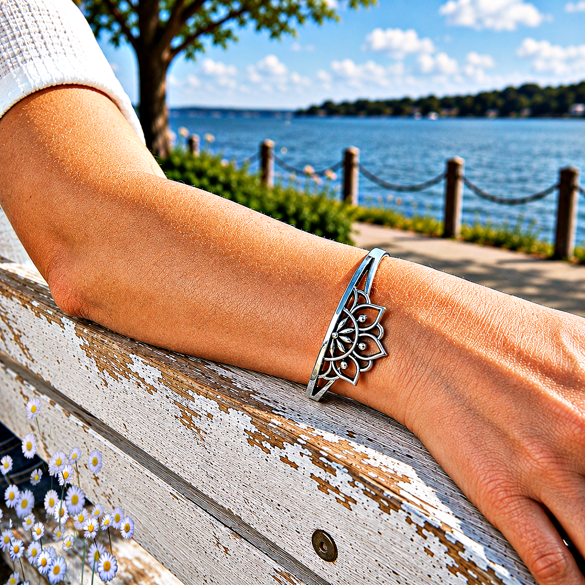 Mandala Mindfulness - Silver Bracelet