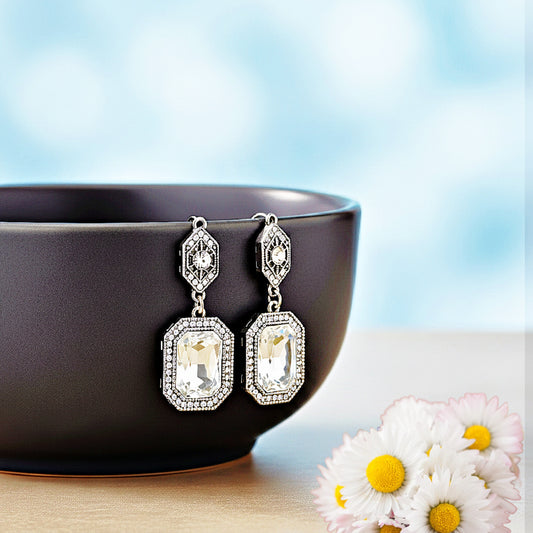 Starry-Eyed Sparkle - White  Earrings