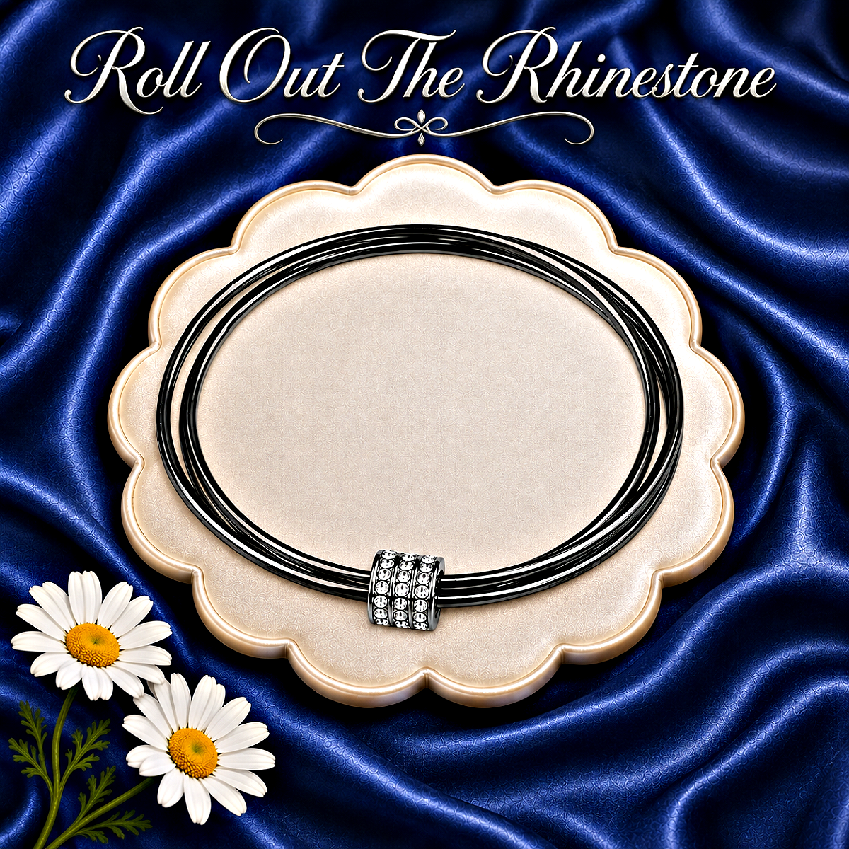 Roll Out The Rhinestones - Black/Gunmetal - Bracelet