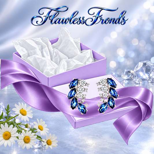 Flawless Fronds - Blue Post Earrings