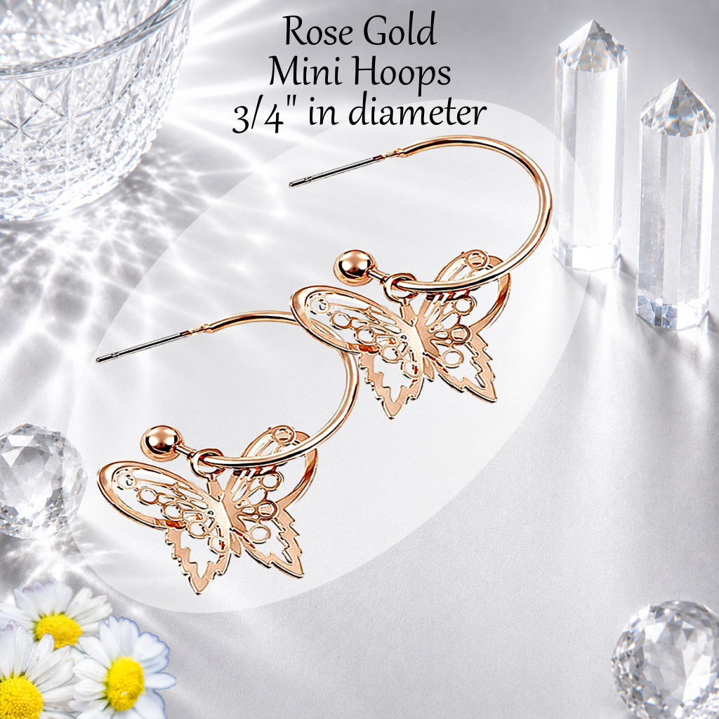 Butterfly Freestyle - Rose Gold Earrings