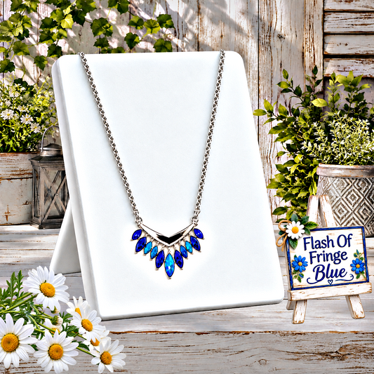 Flash of Fringe - Blue   Necklace