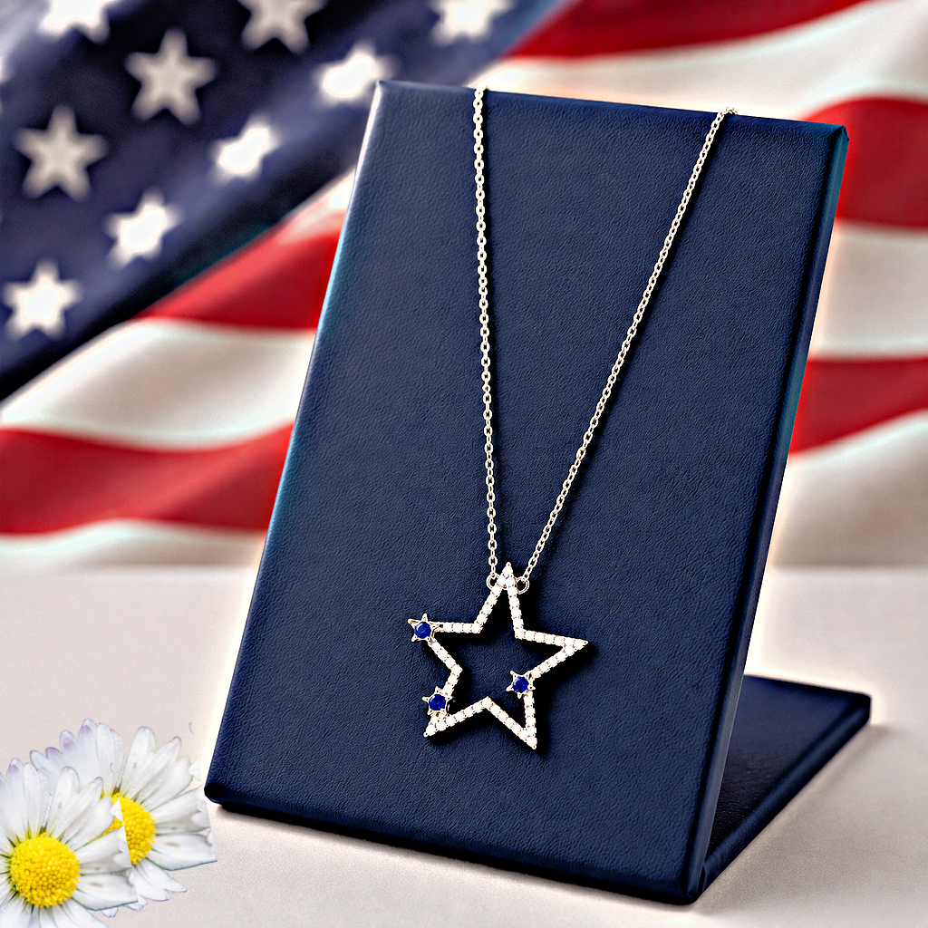 I Pledge Allegiance to the Sparkle - Blue  Necklace
