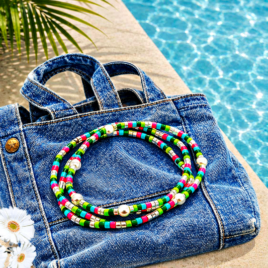 Colorblock Cache - Green/Multicolored Bracelet