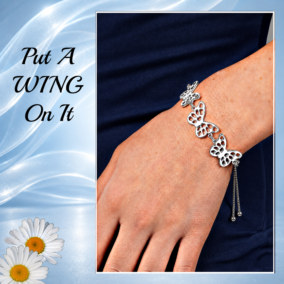 Put A WING On It! - Silver Bracelet