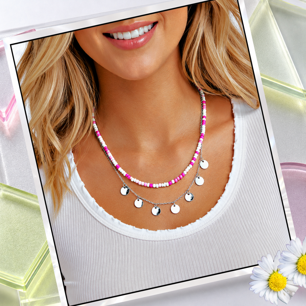 Comet Candy - Pink  Neckalce