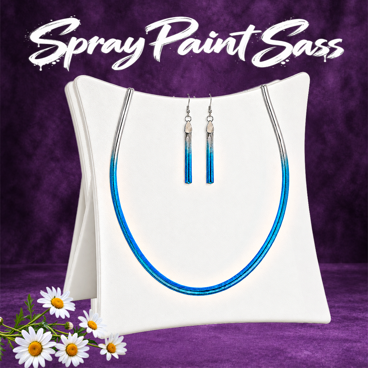 Spray Paint Sass -  Blue Necklace