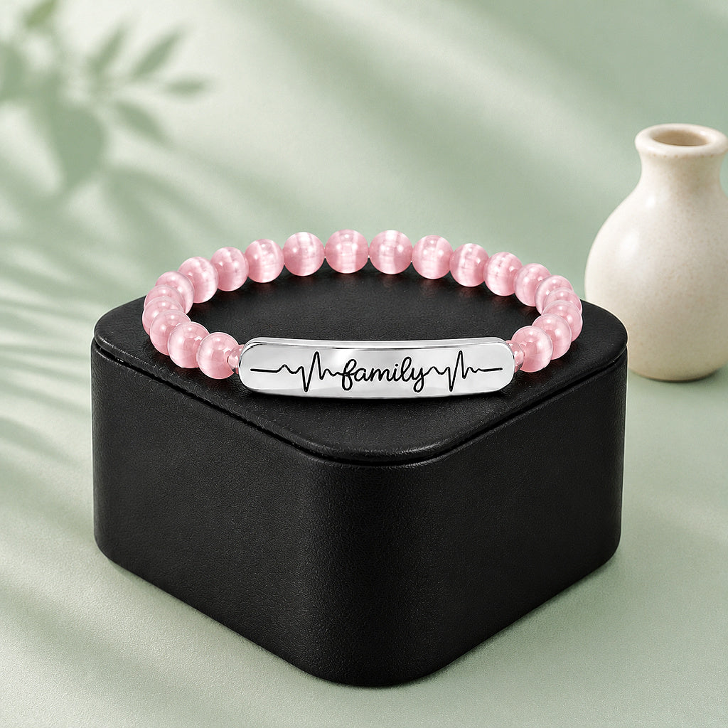 Family is Forever — Pink Cat's Eye Bracelet