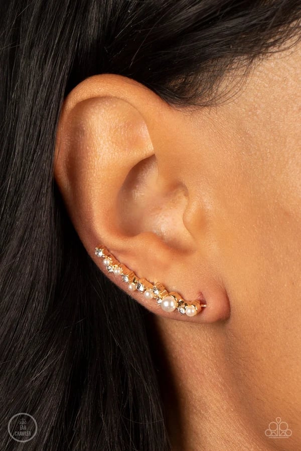 Couture Crawl - Gold  Post-Crawler Earrings