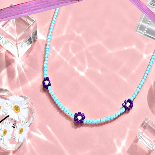 Bewitching Bouquet - Purple  Necklace