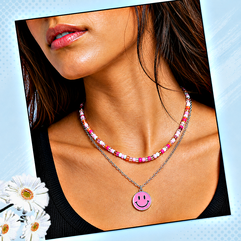High School Reunion - Pink  Necklace