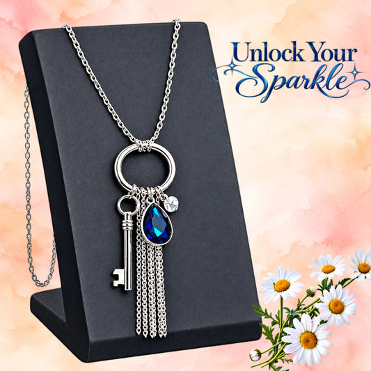 Unlock Your Sparkle - Blue Necklace