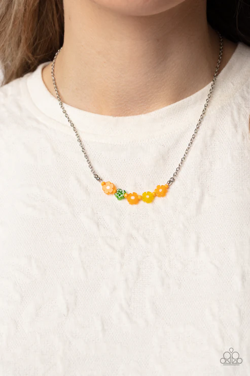 Bouquet We Go- Orange Necklace