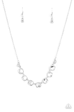Deluxe Luxe - White  ~ Paparazzi Princess Length (18") Necklace