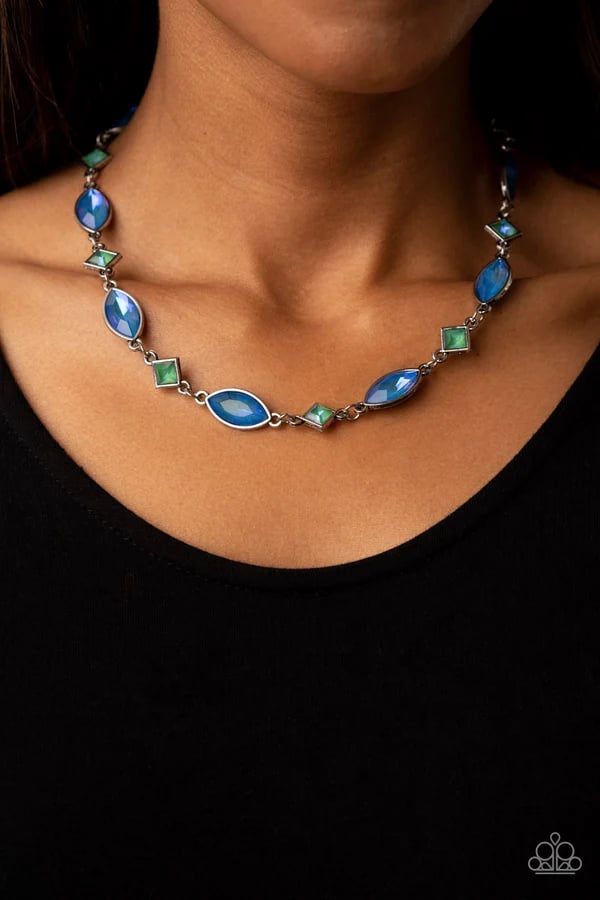 Prismatic Reinforcements - Multi/Blue Necklace