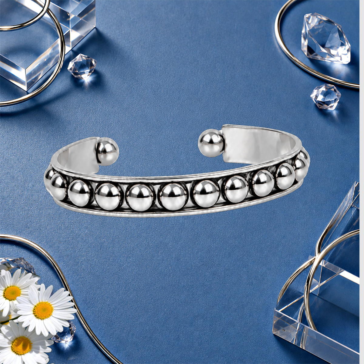 Clear As STUD - Silver Bracelet
