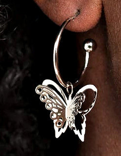 Butterfly Freestyle - Silver Earrings