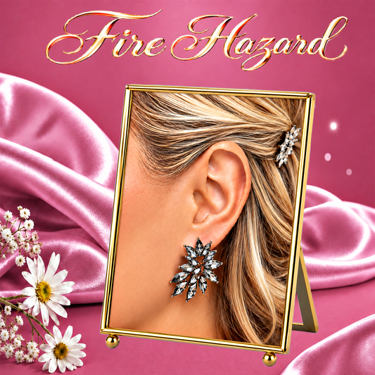 Fire Hazard - Silver Smokey Gem Post Earrings