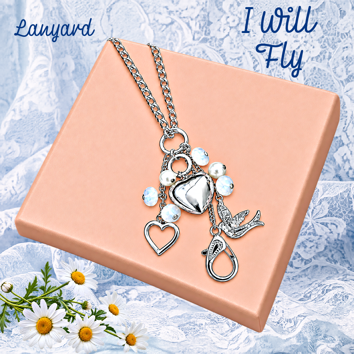 I Will Fly - White Lanyard Necklace