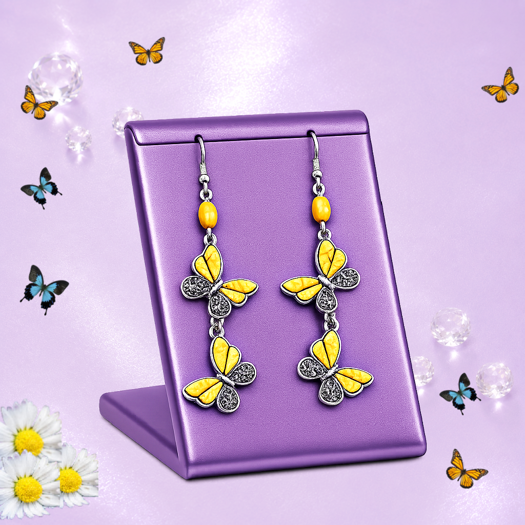 Spirited Soar - Yellow  Earrings