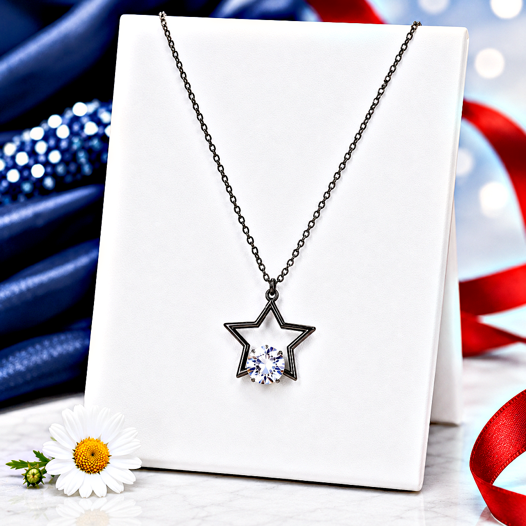 Starry Fireworks - Black/Gunmetal  Necklace