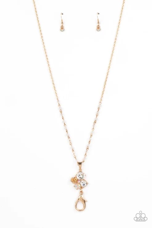 Rainbow Bloom - Gold Lanyard Necklace