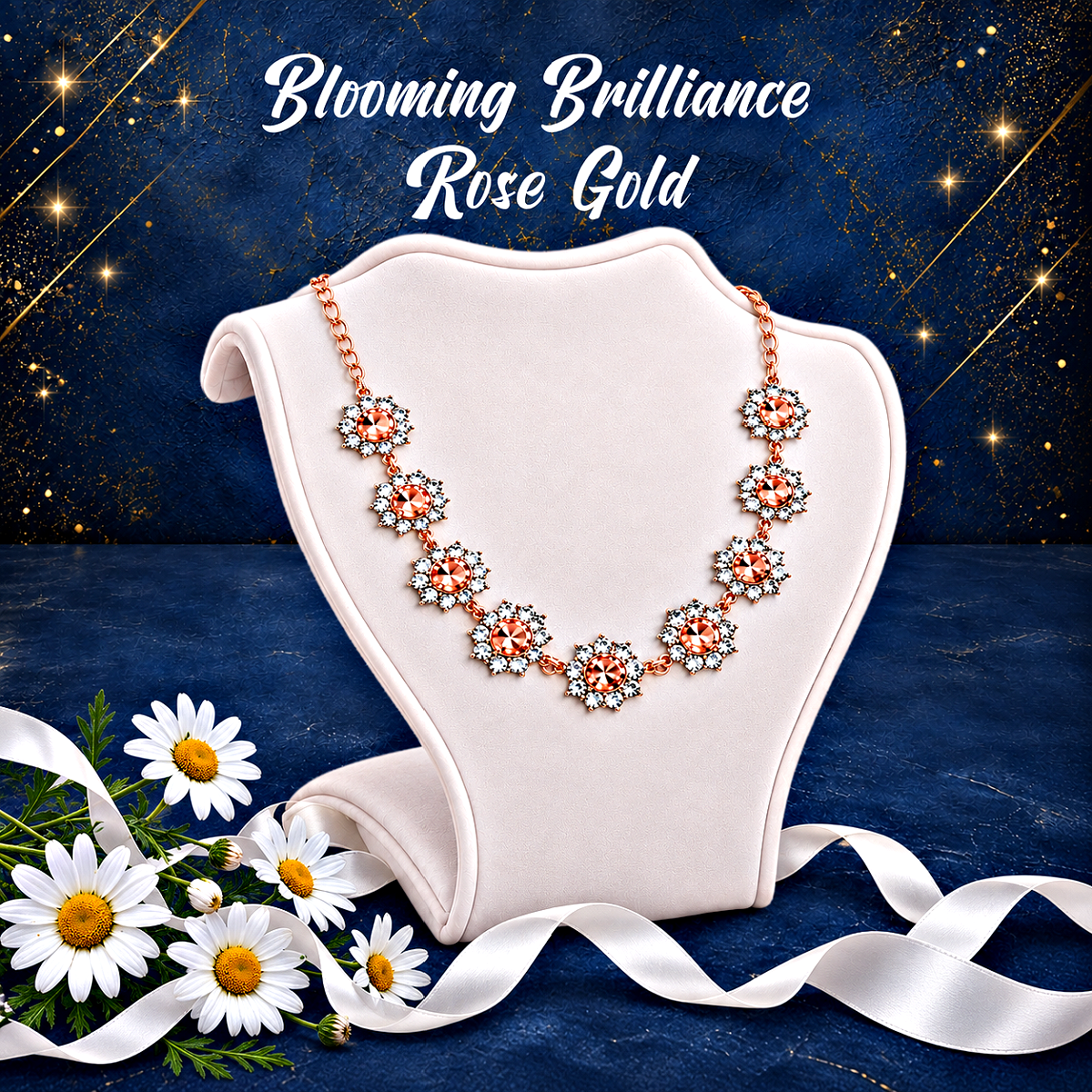 Blooming Brillance - Rose Gold Necklace