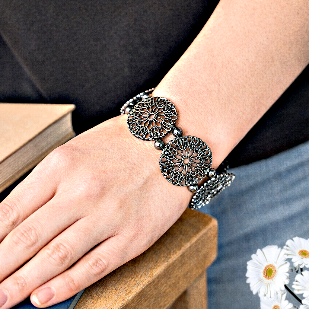 A Good MANDALA Is Hard To Find - Black/Gunmetal  Bracelet