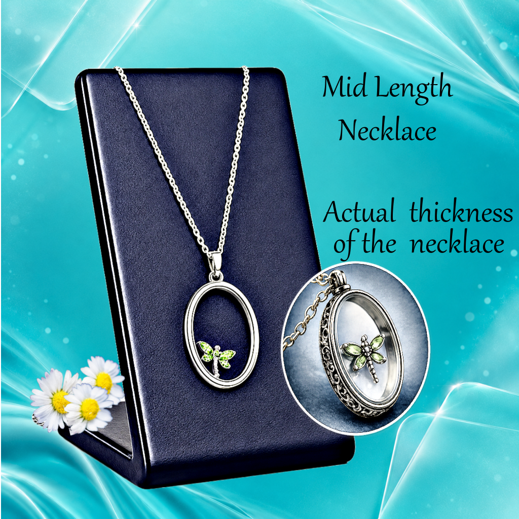 Dynamic  Dragonfly - Green  Necklace