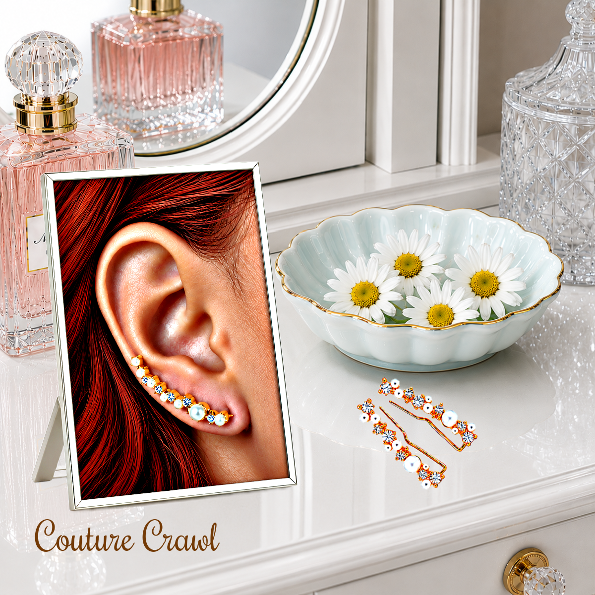 Couture Crawl - Gold  Post-Crawler Earrings