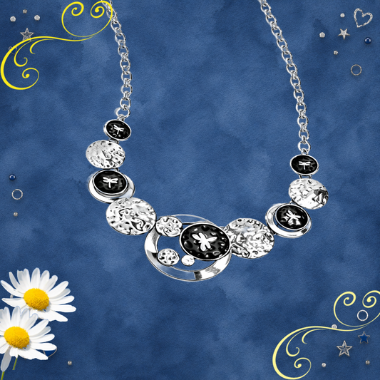 Dragonfly Design - Black  Necklace