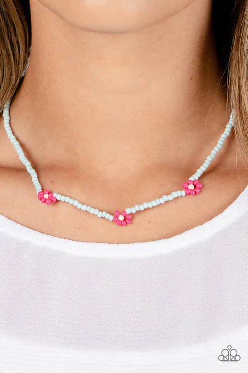 Bewitching Beading - Pink  Necklace