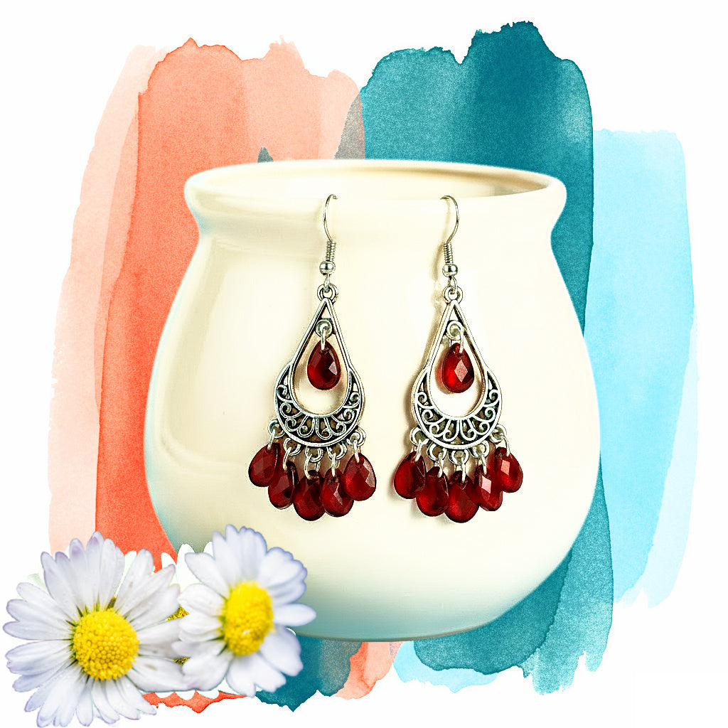 Beachside Ballroom - Red  Earrings