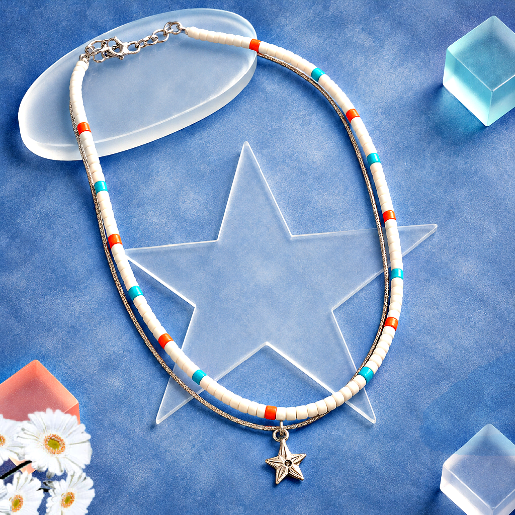 Starry Serendipity - White Necklace