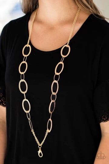 Glimmer Goals - Gold Lanyard Necklace