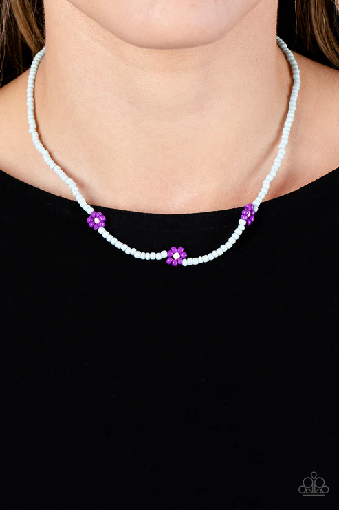 Bewitching Bouquet - Purple  Necklace