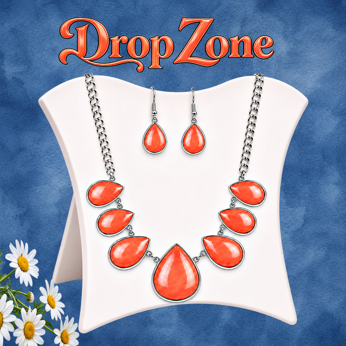 Drop Zone - Orange Necklace